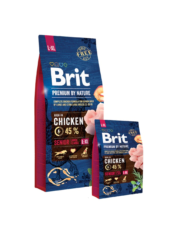 Brit Premium by Nature Senior L+XL 15 kg Æble, Kylling, Majs