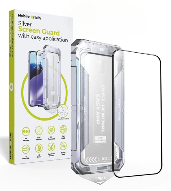 Pikkukuva 1 / 9: Mobile Origin Silver Screen Guard Kirkas näytönsuoja Apple 1 kpl