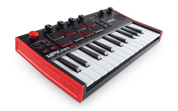 Akai MPK Mini Play Mk3 MIDI-keyboard 25 taster USB Sort, Rød