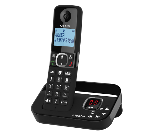 Miniatyrbild 2 av 5: Alcatel F860 Voice Analog telefon Namn och uppringnings-ID Svart