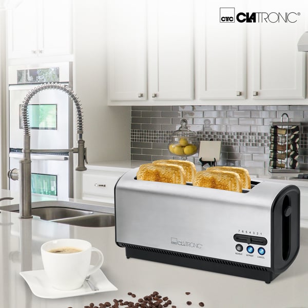Miniatyrbillede 2 af 4: Clatronic TA 3687 7 4 skive(r) 1200 W Sort, Rustfrit stål