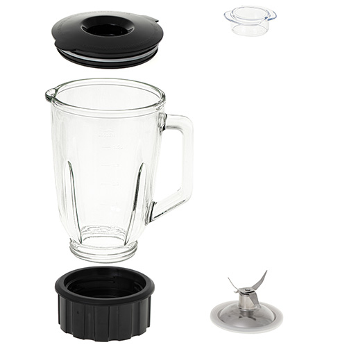 Adler AD 4078 mixer Bänkmixer 1700 W Svart, Rostfritt stål, Transparent