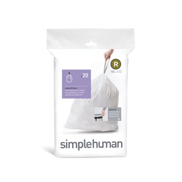 simplehuman CW0201 skraldepose 10 L Hvid 20 stk