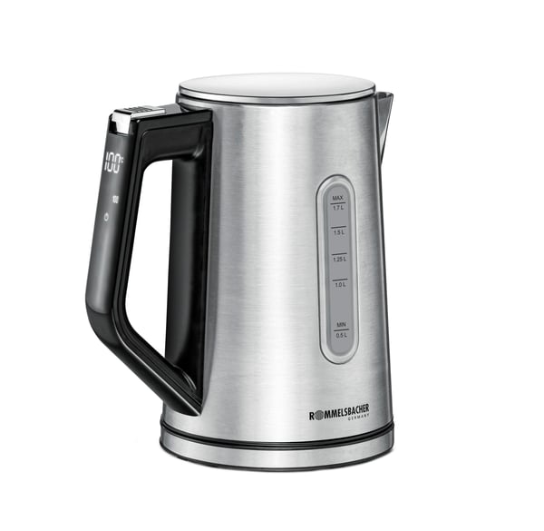 Rommelsbacher Wasserkocher WK 3000 vattenkokare 1,7 l 3000 W Svart, Rostfritt stål