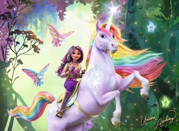 Miniatyrbillede 2 af 2: Ravensburger Unicorn Academy Puslespil 100 stk Dyr