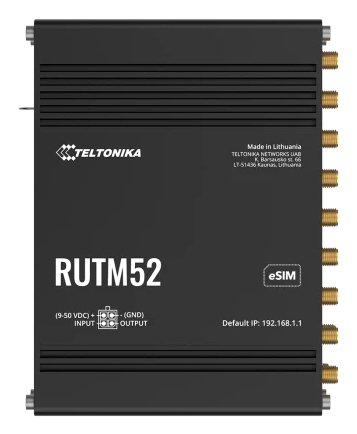 Teltonika RUTM52 langaton reititin Gigabitti Ethernet Kaksitaajuus (2,4 GHz/5 GHz) 5G Musta