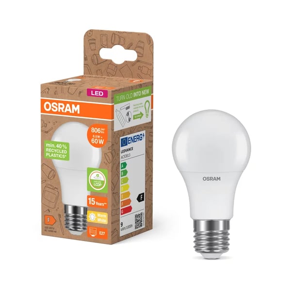 Miniatyrbillede 3 af 5: Osram 4058075831803 LED-lampe Varm hvid 2700 K 8,5 W E27 F