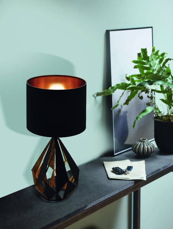 Miniatyrbillede 2 af 2: EGLO Carlton 5 bordlampe E27 Sort, Kobberfarve
