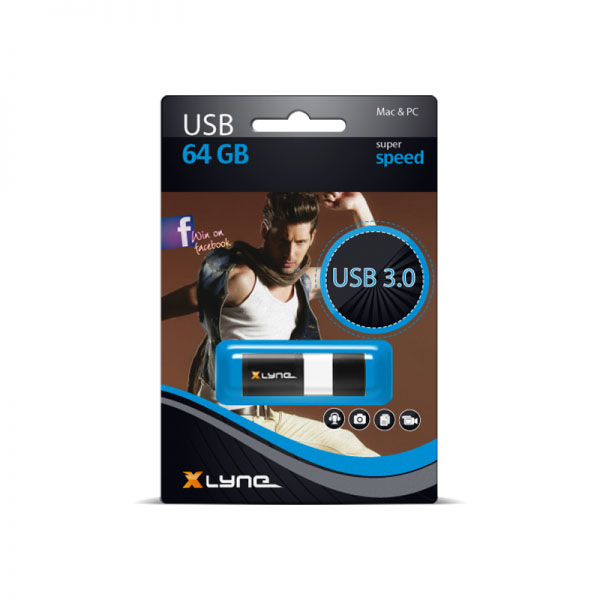 Pikkukuva 1 / 2: xlyne 7964000 USB-muisti 64 GB USB A-tyyppi 3.2 Gen 1 (3.1 Gen 1) Musta, Valkoinen