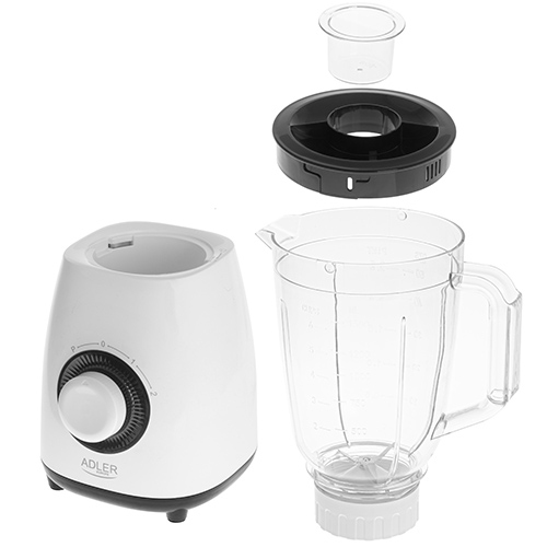 Adler AD 4085 tehosekoitin 1,5 L Pöydällä pidettävä tehosekoitin 1000 W Musta, Valkoinen
