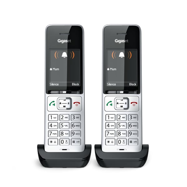 Gigaset COMFORT 500HX duo Analog telefon/DECT-telefon Namn och uppringnings-ID Svart, Silver