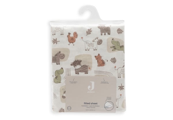 Jollein Jersey 80 x 40 cm Bomuld Flerfarvet Monteret krybbeark