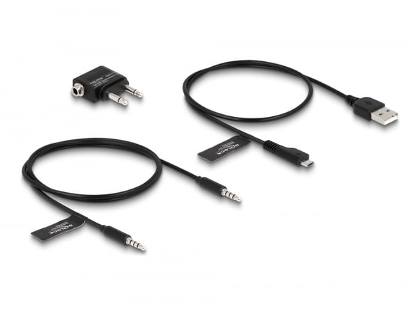 DeLOCK 27181 hörlur och headset Kabel & Trådlös Huvudband Samtal/musik Micro-USB Bluetooth Svart