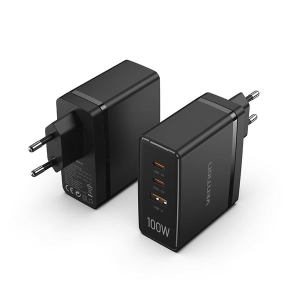 Miniatyrbillede 1 af 2: Vention FEGB0-EU oplader til mobil enhed Universel Sort Vekselstrøm Hurtig opladning