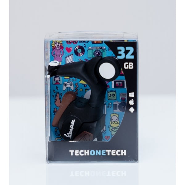 TECH ONE TECH TEC5150-32 USB-sticka 32 GB USB Type-A Svart, Brun, Vit