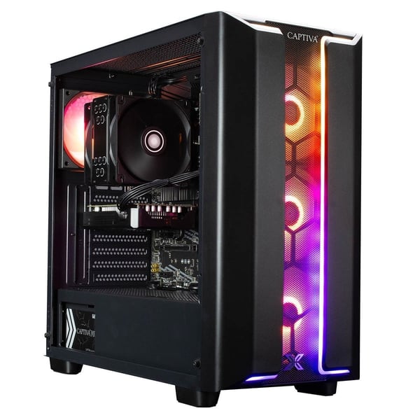 CAPTIVA PC Highend Gaming R90-961 (Ryzen 5 7500F/RTX5080 16GB GDDR7/SSD 2TB/32GB/WLAN/Windows 11 Home 64-bit) AMD Ryzen™ 5 DDR5-SDRAM NVIDIA GeForce RTX 5080 Sort
