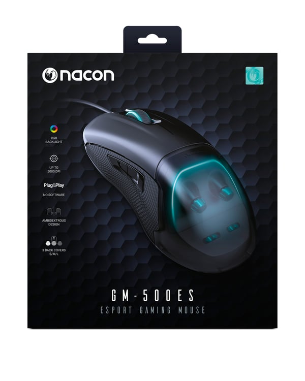 NACON PCGM-500ES mus Spil Ambidextrous USB Type-A Optisk 6400 dpi