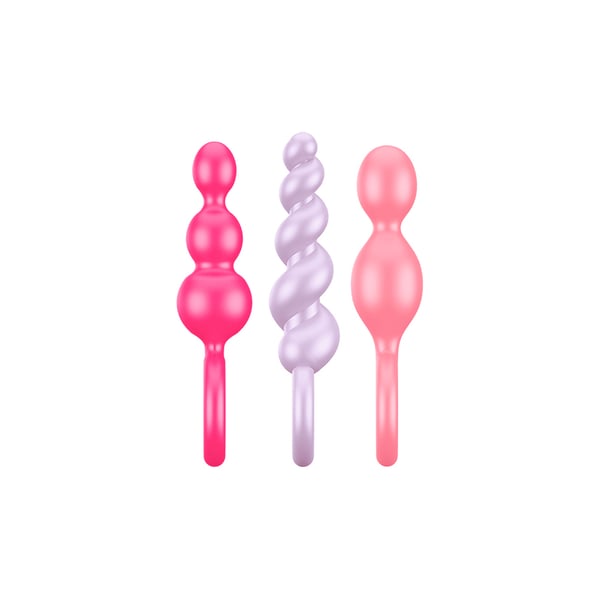 Miniatyrbillede 3 af 4: Satisfyer Booty Call Analperler Lyserød, Lilla, Rød Silikone 3 stk