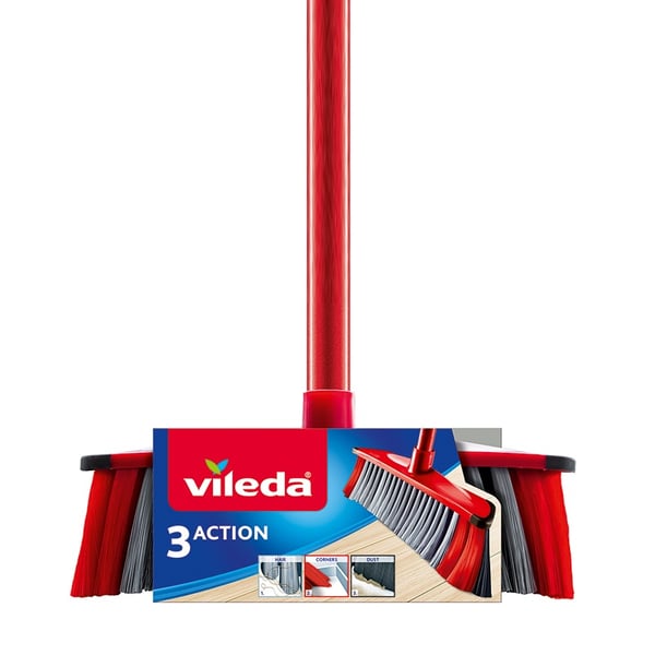 Vileda 4023103173286 sopborste inomhus Hård borst Grå, Röd
