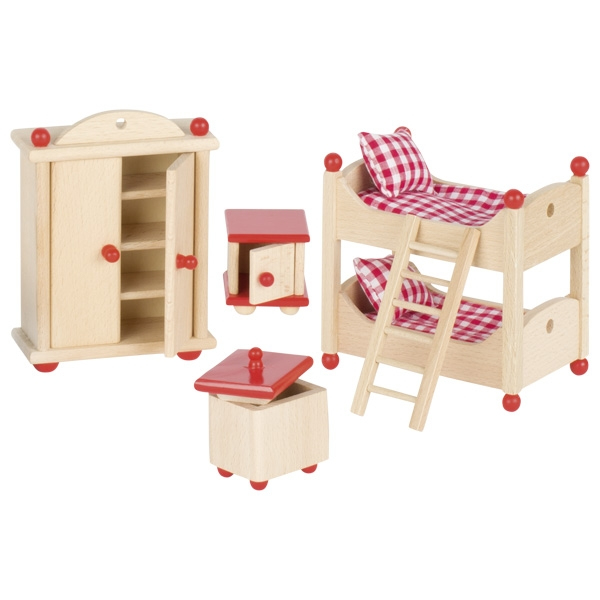 Miniatyrbillede 1 af 2: Goki Furniture for flexible puppets, children's room Dukkesoveværelse