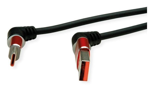 ROLINE 11.02.8346 USB-kablar USB 2.0 2 m USB C USB A 0,48 Gbit/s Svart, Röd