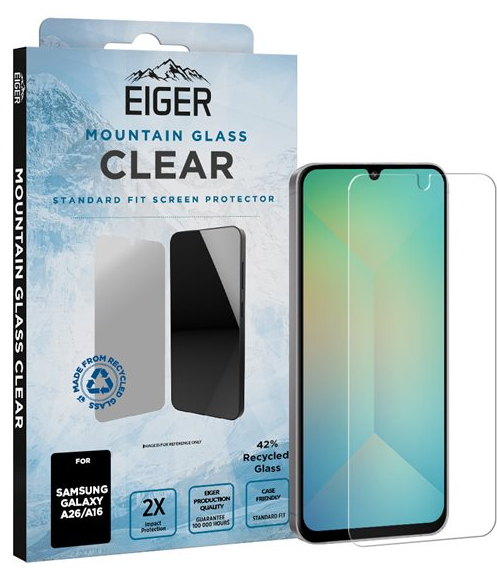 Miniatyrbillede 3 af 3: EIGER EGSP01030 Skærm og -bagsidebeskytter til mobiltelefon Klar skærmbeskytter Samsung 1 stk