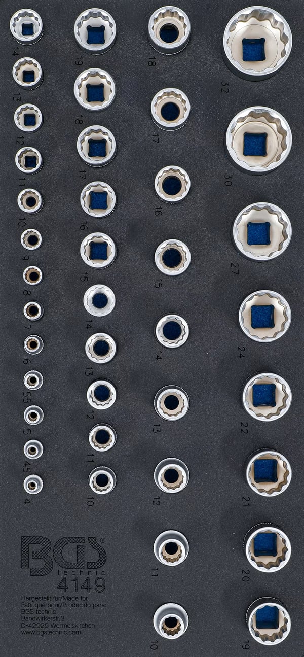 Miniatyrbild 1 av 3: BGS technic Tool Tray 1/3: Sockets 12-point eluttag