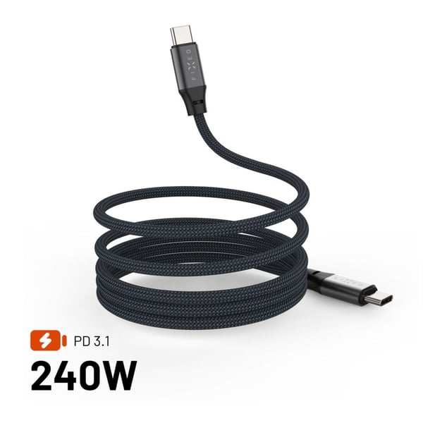 Miniatyrbillede 1 af 3: FIXED FIXDBM-CC2-GR USB-kabel USB 2.0 2 m USB C 4,8 Gbit/sek. 240 W Sort