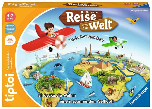 Miniatyrbillede 1 af 2: tiptoi 00117 Unsere Reise um die Welt 20 min. Brætspil Rejser/eventyr
