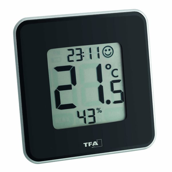 Miniatyrbillede 2 af 3: TFA-Dostmann Style Indendørs Elektronisk hygrometer Sort
