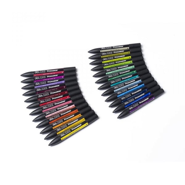 Pikkukuva 3 / 9: Winsor & Newton 884955043295 tussi 24 kpl Sekalainen Sininen, Burgundi, Vihreä, Khaki, Lime, Oranssi, Vaaleanpunainen, Punainen, Turkoosi