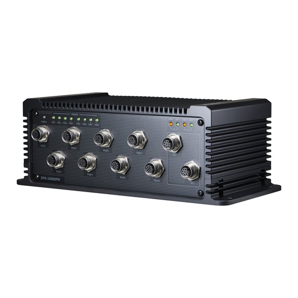 Miniatyrbillede 3 af 4: Hanwha SPN-10080PM netværksswitch Strøm over Ethernet (PoE) Sort