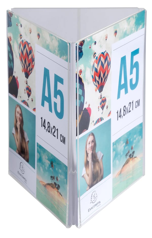 Exacompta 85558D kylttiteline & esiteteline A5 Akryyli, Polymetyyliakrylaatti (PMMA) Läpinäkyvä