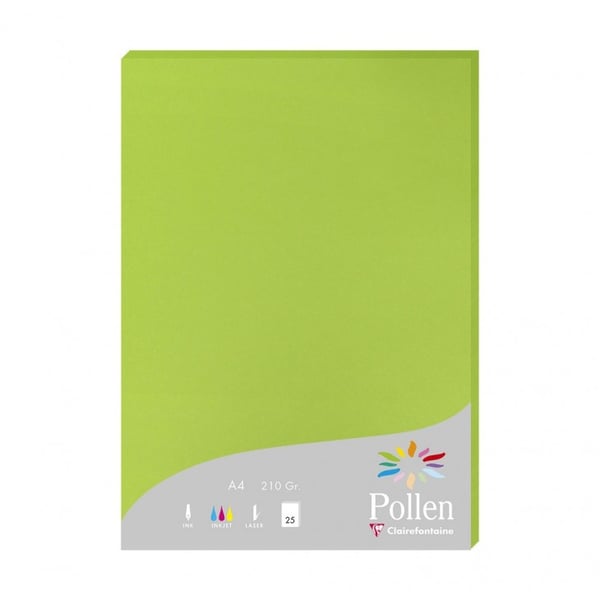 Clairefontaine Pollen datapapper A4 (210x297 mm) 25 ark Grön