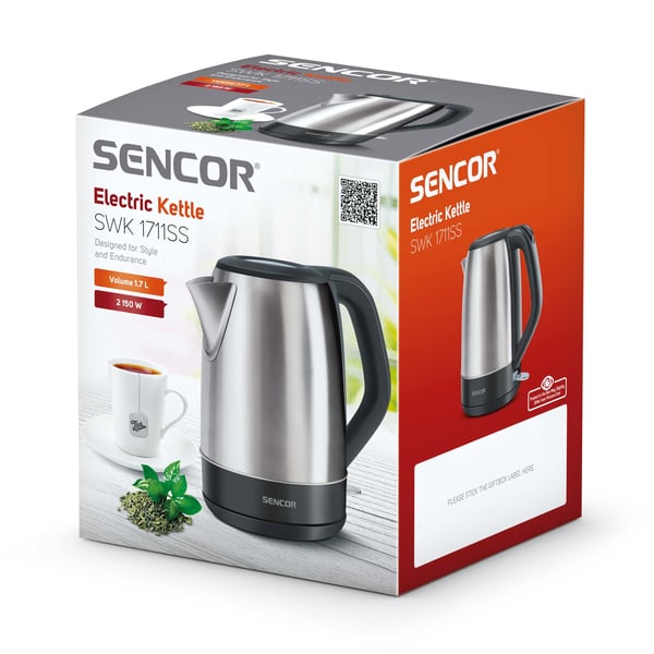 Sencor SWK1711SS vattenkokare 1,7 l 2150 W Silver