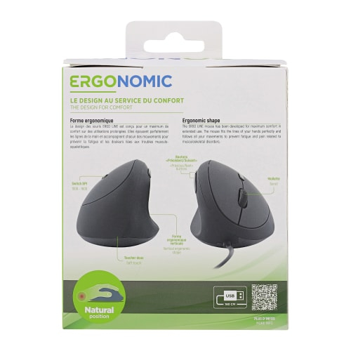 T'nB ERGONOMIC mus Universel Venstre hånd USB Type-A 1600 dpi