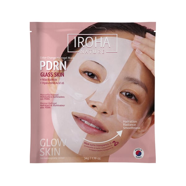 Miniatyrbild 1 av 3: Iroha PDRN Glass Skin Fuktgivande ansiktsmask Kvinna Ark