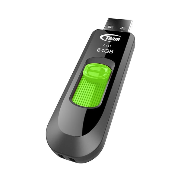 Team Group C141 USB-muisti 64 GB USB A-tyyppi 2.0 Musta, Vihreä