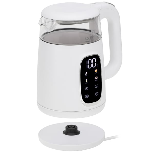 Pikkukuva 12 / 17: Adler AD 1305WS vedenkeitin 1,7 L 2200 W Läpinäkyvä, Valkoinen, Hopea