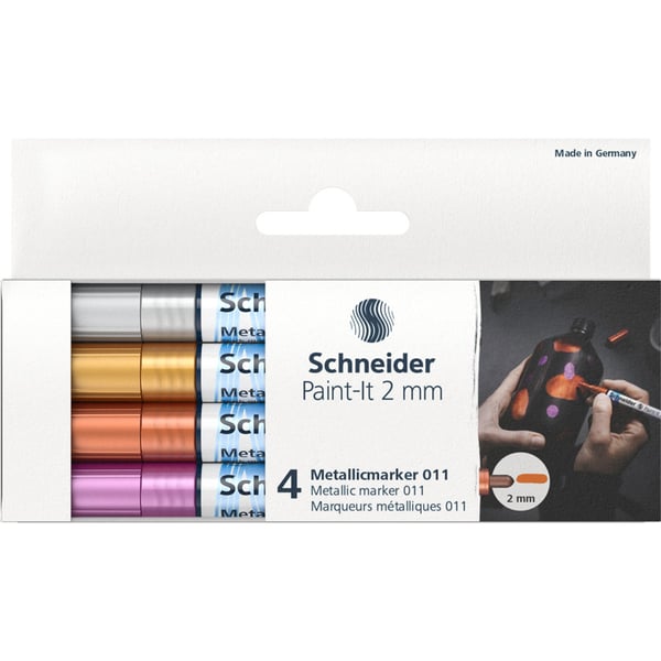 Schneider Schreibgeräte ML01111501 marker og tush-pen Kobber, Guld, Sølv, Violet 4 stk