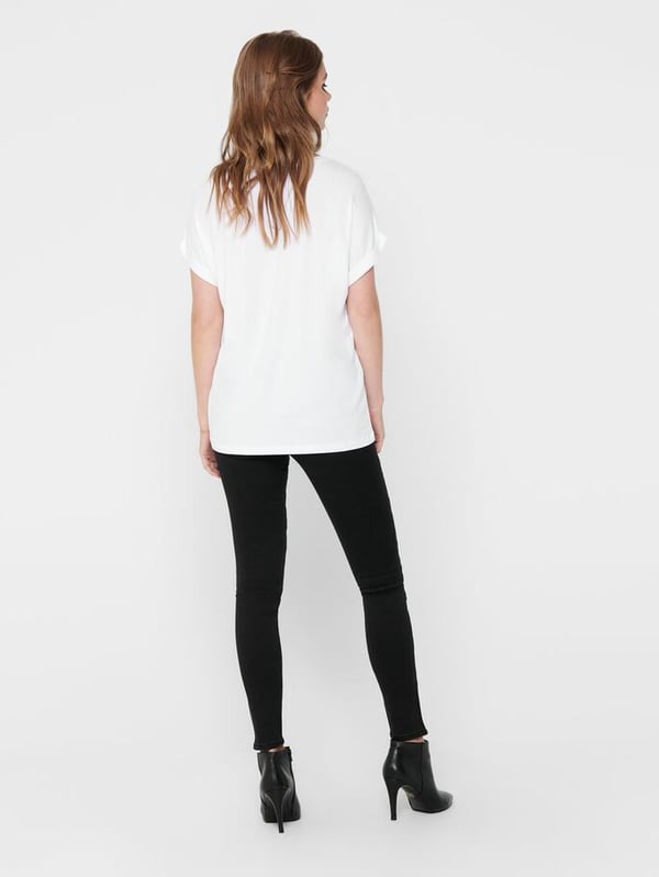 ONLY 15106662 T-tröja Rund ringning Kortärmad Elastan, Polyester, Viskos