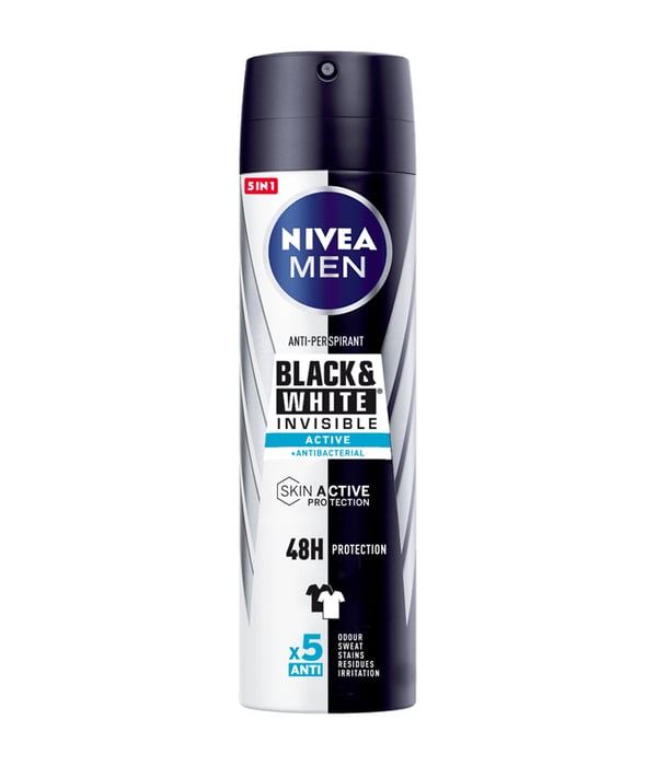 Pikkukuva 1 / 3: NIVEA Men Black & White Active Miesten Spray-deodorantti 200 ml 1 kpl