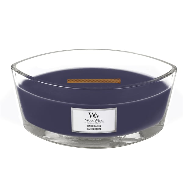 Pikkukuva 2 / 3: WoodWick Hinoki Dahlia vahakynttilä Ellipsi Violetti 1 kpl