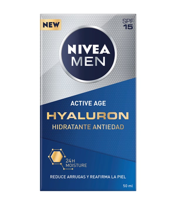 Miniatyrbild 2 av 3: NIVEA Men Active Age Hyaluron fuktighetskräm för ansikte Män 50 ml Kräm
