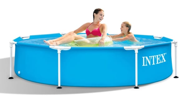 Miniatyrbillede 4 af 4: Intex 28205NP swimmingpool til over jorden Indrammet pool Rund 1828 L Blå