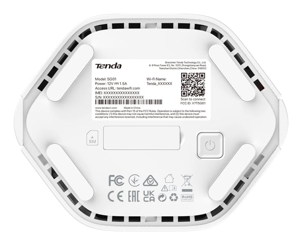 Miniatyrbillede 2 af 4: Tenda 5G01 trådløs router Gigabit Ethernet Dual-band (2,4 GHz / 5 GHz) 5G Hvid