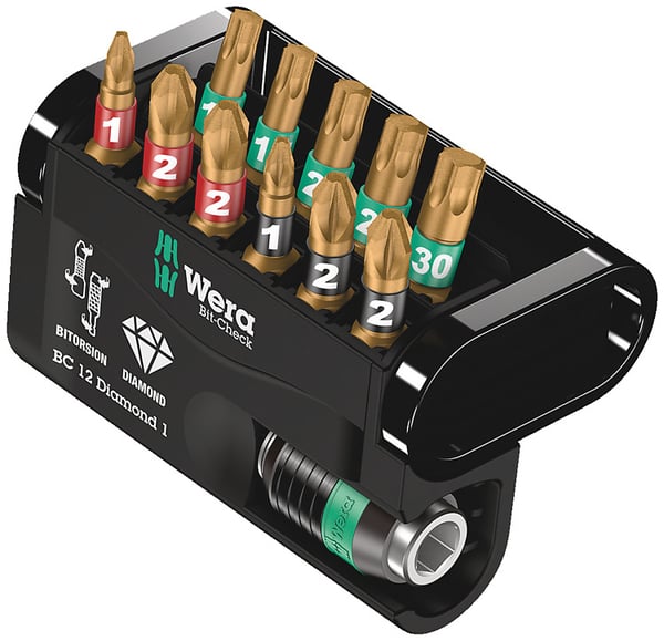 Miniatyrbillede 1 af 7: Wera Bit-Check 12 skruetrækker bit 12 stk