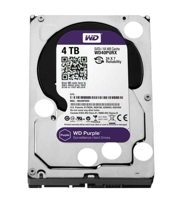 Western Digital Purple interna hårddiskar 4 TB 5400 RPM 64 MB 3.5" Serial ATA III