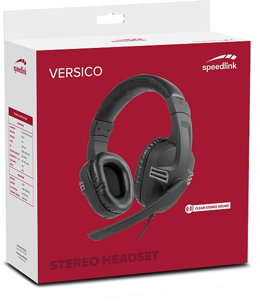 Miniatyrbild 3 av 5: SPEEDLINK VERSICO Headset Kabel Huvudband Samtal/musik Svart, Grå