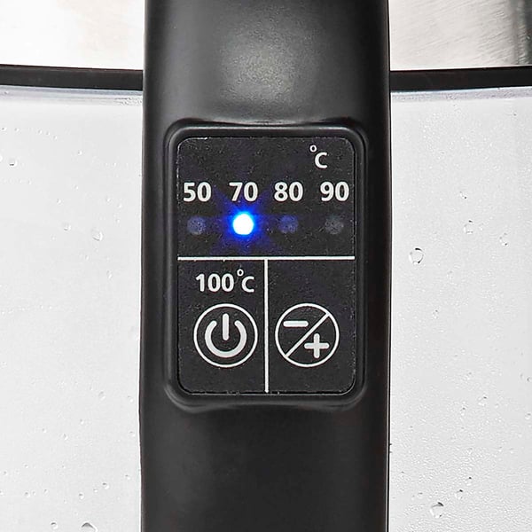 Melissa 16130311 vedenkeitin 1,7 L 2200 W Läpinäkyvä, Musta, Ruostumaton teräs